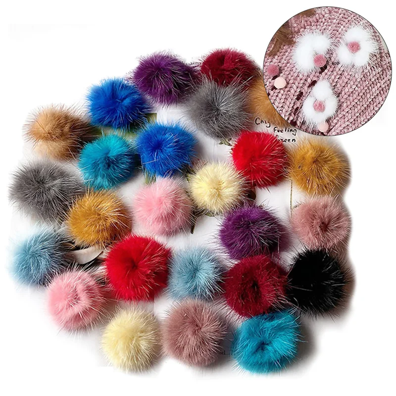 Set Of 80pcs Bulk Buy, Mink Hair Fur Pom Pom Ball, Craft, Sewing,  Accesories, Earplug, Iphone, Ipod Supply(good Quality) - Diy Craft Supplies  - AliExpress