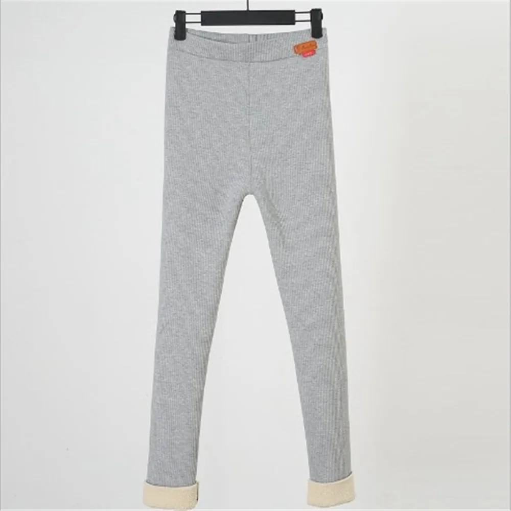Light Grey Горячая новинка Модные женские осенние и зимние эластичные и качественные плотные бархатные штаны теплые леггинсы - Цвет: Light Grey