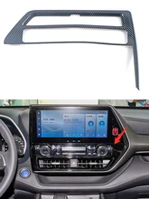 

For Toyota Highlander 2020 2021 2022 Central Control Air Outlet Switch Panel Trim Cover Chrome Interior Accessories