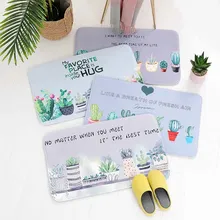 1 шт. водопоглощающий коврик для ванной, кухни, двери, коврики для помещений, противоскользящий фланелевый растительный кактус, лист, принт, ковер, коврик для двери