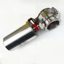 " SS304 нержавеющая сталь санитарно пневматический клапан-бабочка вертикальный три зажима привод Homebrew