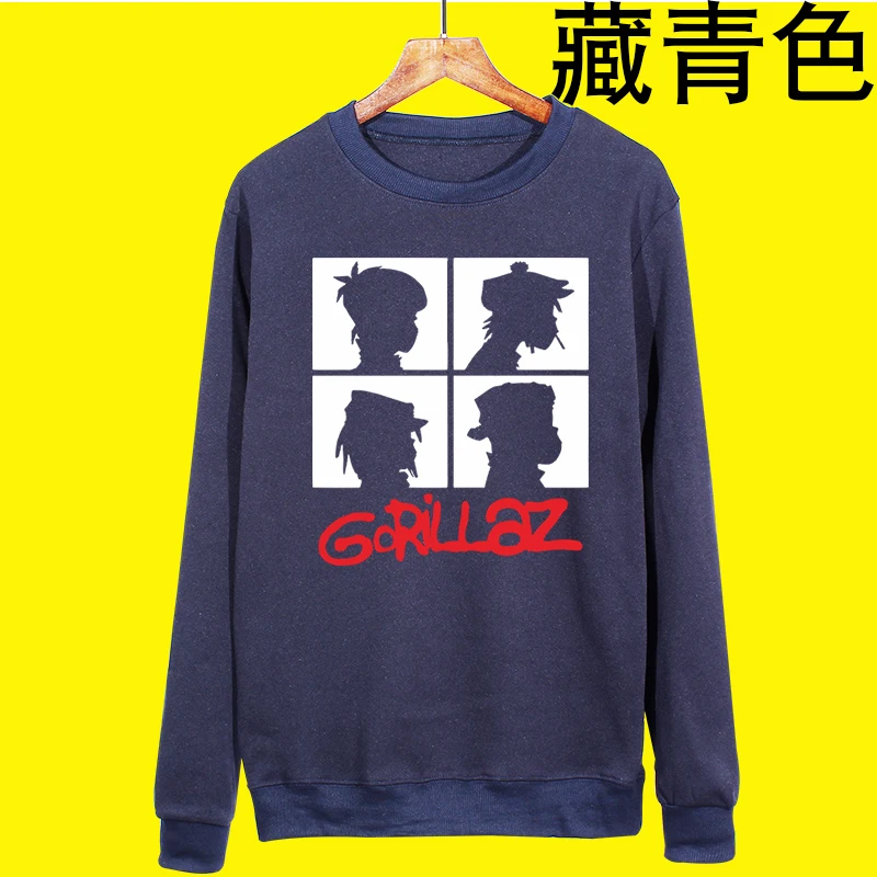 Новые музыкальные толстовки Gorillaz мужские на осень и зиму с длинным рукавом