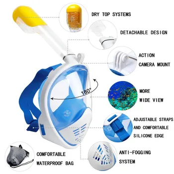 

Scuba Diving Mask Full Face Underwater Anti Fog Diving Mask Snorkeling Mask Swimming Sport Snorkel Scuba Diving Equipment Tools