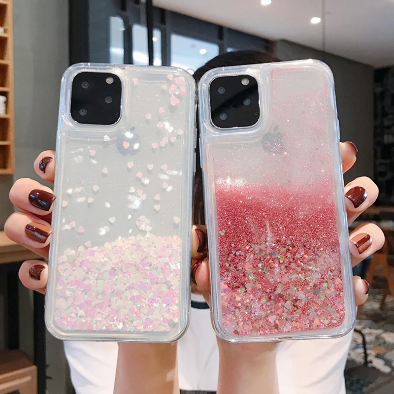 Жидкий зыбучий песок блестящий чехол для телефона iPhone 11 Pro Max XS X XR 6 6S 8 7 Plus 5 5S SE