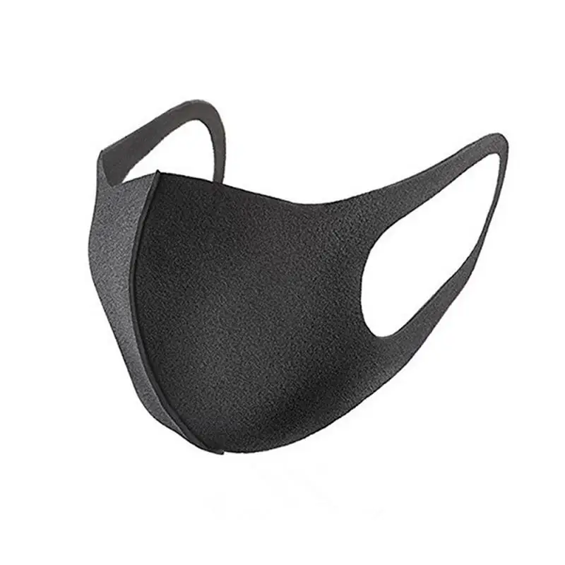 3 шт., черная маска для рта Kpop, дышащая, унисекс, губка, маска для лица, многоразовая, против загрязнения лица, защита от ветра, рот, покрытие