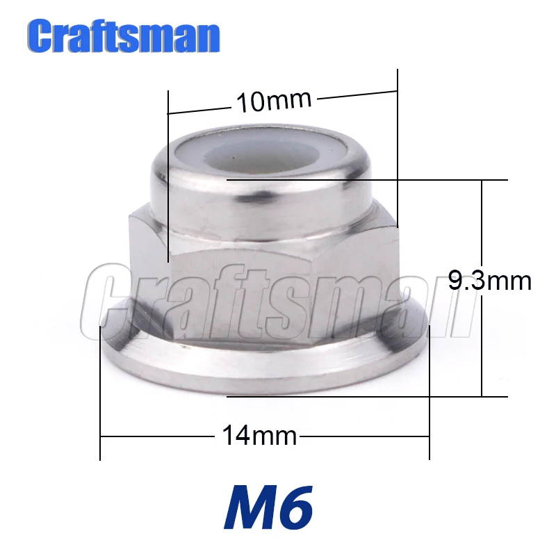 1 шт., титановые гайки Craftsman M6 M8 M10, фланцевые гайки, нейлоновые гайки для мотоцикла, велосипеда, автомобиля, Ti крепежи