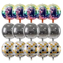 Disco Aluminum Foil Balloons Party Decoration Metallic Helium Ballon Dance Birthday Wedding Baby Shower 22 Inche 50pcs