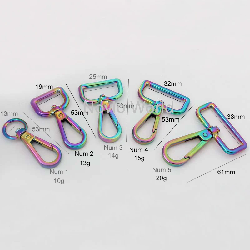 Мир Nolvo 10 50 шт. 13 19 25 32 38мм Новый Радужный триггерный крючок металлическая