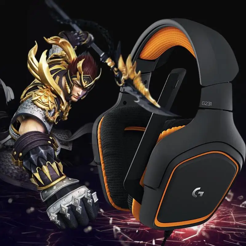 Проводные Игровые наушники logitech G231 3,5 мм с линейным управлением, стереогарнитура, Накладные наушники с микрофоном с шумоподавлением