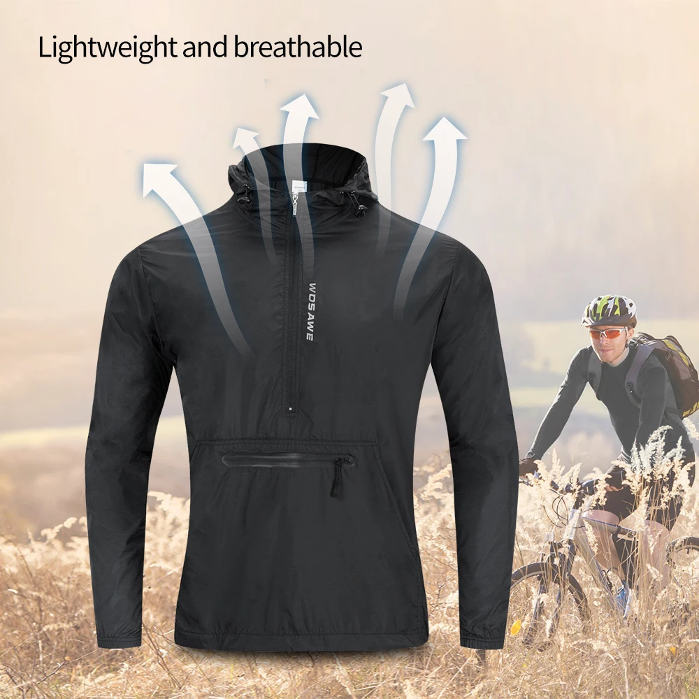 Cycling Jacket Cycling Clothes WOSAWE Men's Cycling Hoodies Jacket Waterproof cortavientos ciclismo hombre MTB Bike Hooded Jackets Bicycle Windbreaker M-3XL