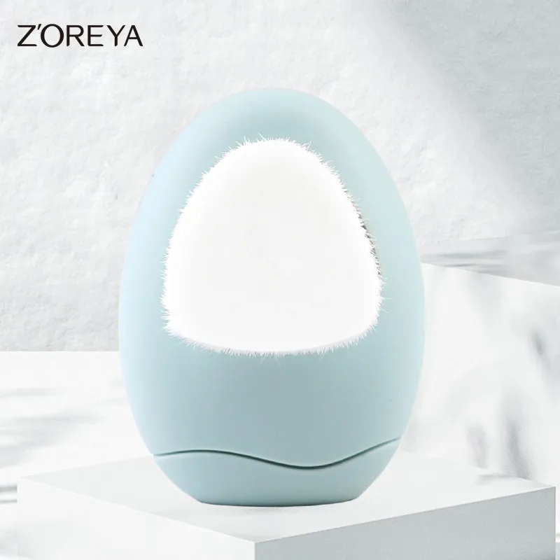 green color ZOREYA Двухсторонняя щетка для лица очищающая массажер щетка Глубокая чистка силиконовый очиститель - Цвет: green color