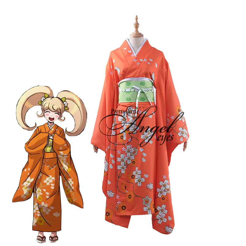 Кимоно для косплея из аниме Super Danganronpa2 Saionji Hiyoko полный комплект Хэллоуина и