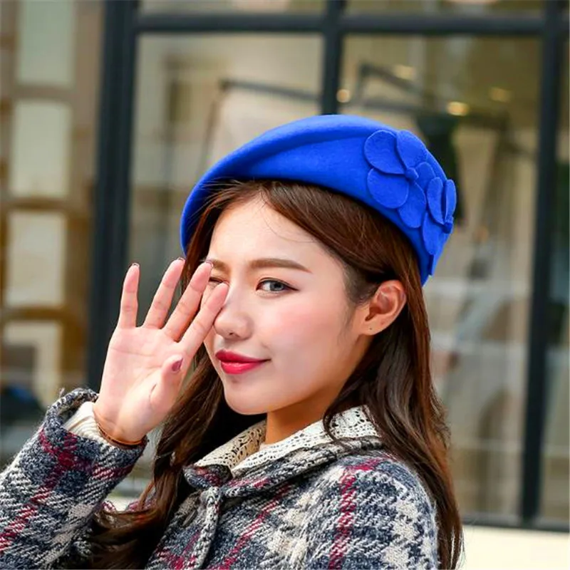 1 PC Fashion Autumn Women Beret Braided Baggy Beanie Crochet Hat Airline Stewardess Knitted Cap Warm Winter Hat Woolen Hats