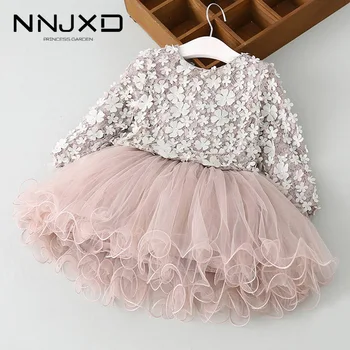 

Flower Designs Girl Dress Children Party Clothes Kids Formal Events Infant Tutu Dress Fluffy Wedding Gown Vestidos For Girls
