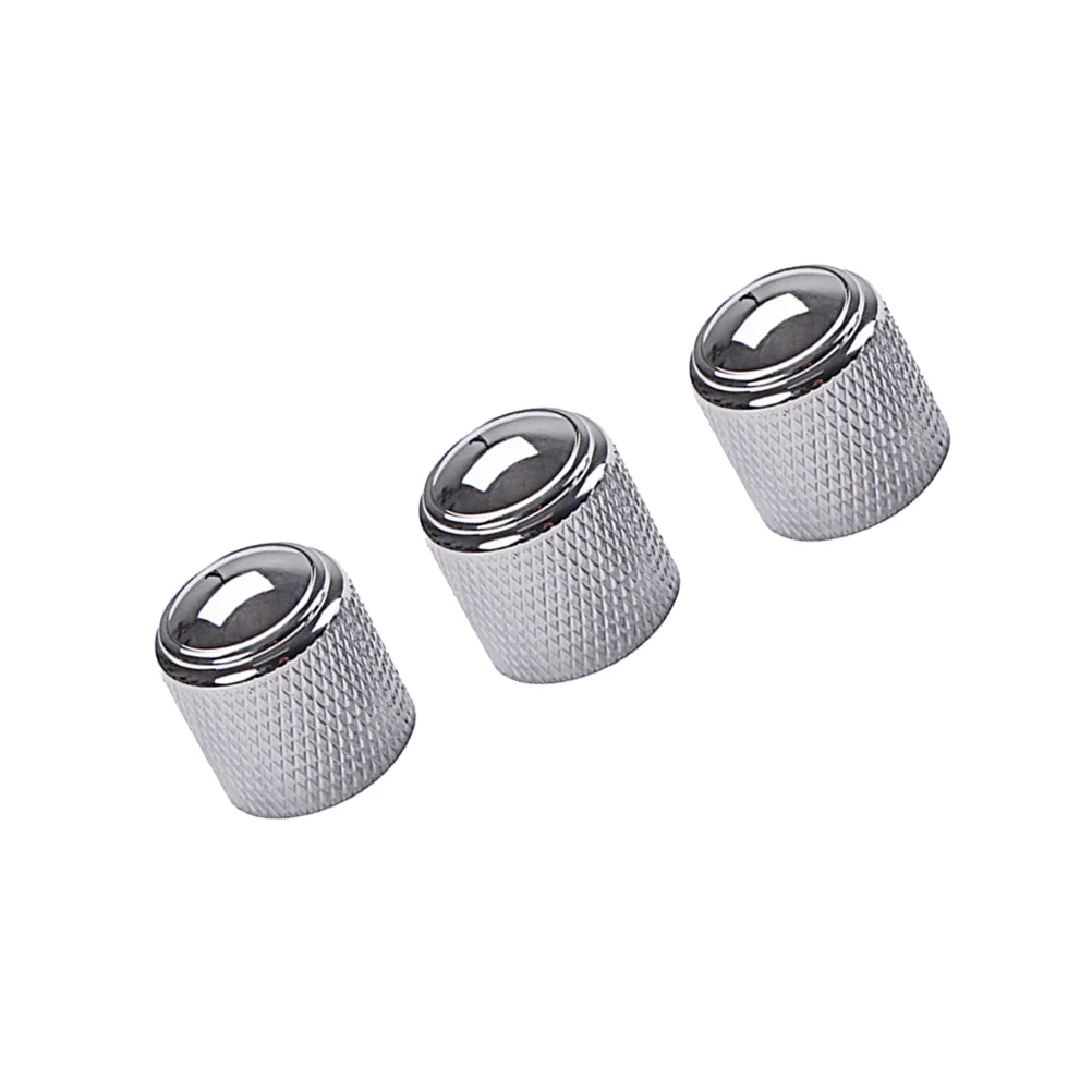 3pcs Aluminum Alloy Electric Bass Guitar Volume Tone Control Knobs Dome