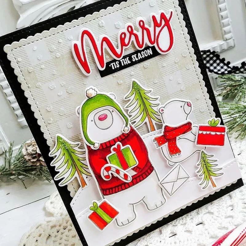 

Cute Bear Metal Cutting Dies and Corresponding Transparent Silicone Clear Stamps for Scrapbooking New 2019 Craft Die Cut Card