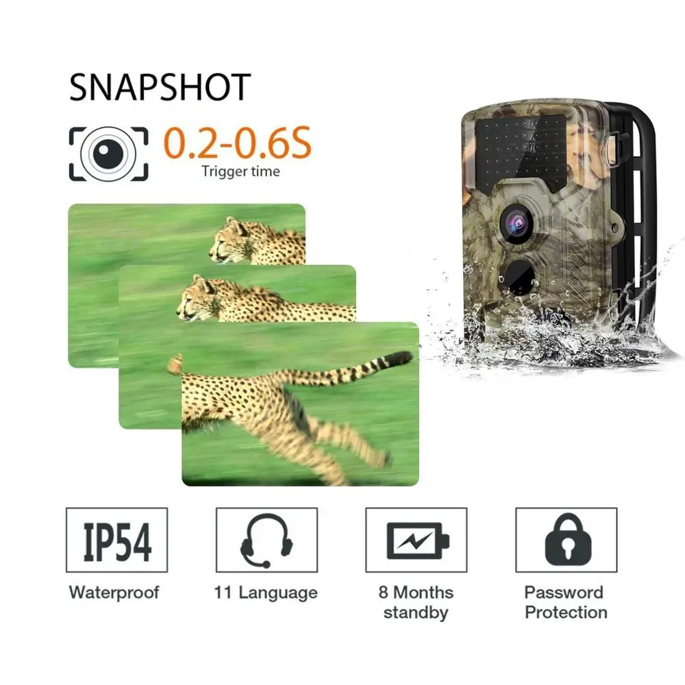 Цифровая игровая камера для слежения IP56, водонепроницаемая, 12 МП, 1080 P, камера для наблюдения за дикой природой, Охотничья камера, 2,31 дюймов, ЖК-дисплей, 120 градусов, ночное видение