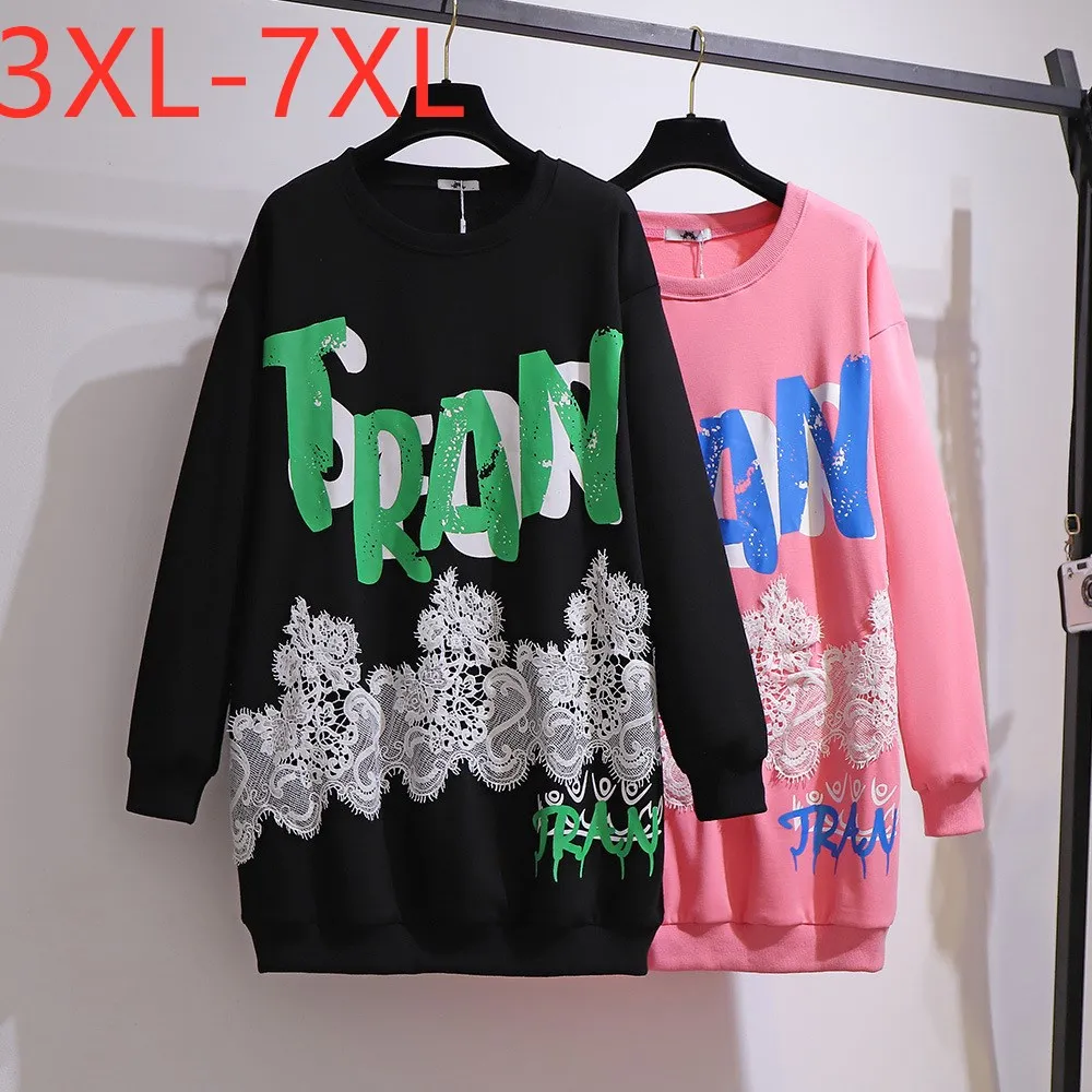 

Женский свободный пуловер с длинным рукавом, размеры 3XL, 4XL, 5XL, 6XL, 7XL