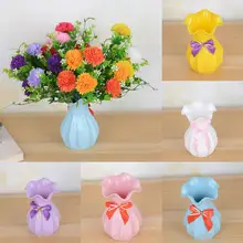 

Portable Creative Lotus Leaf Mouth Imitation Ceramic Vase 6 Colors Imitation Ceramic Vase Corrosion-resistant for Office