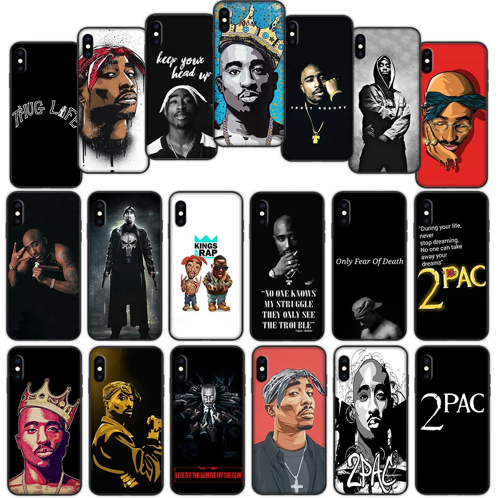 2pac Тупак и Biggie мягкий чехол для iPhone 12 11 Pro X XS XR Max | Мобильные телефоны аксессуары