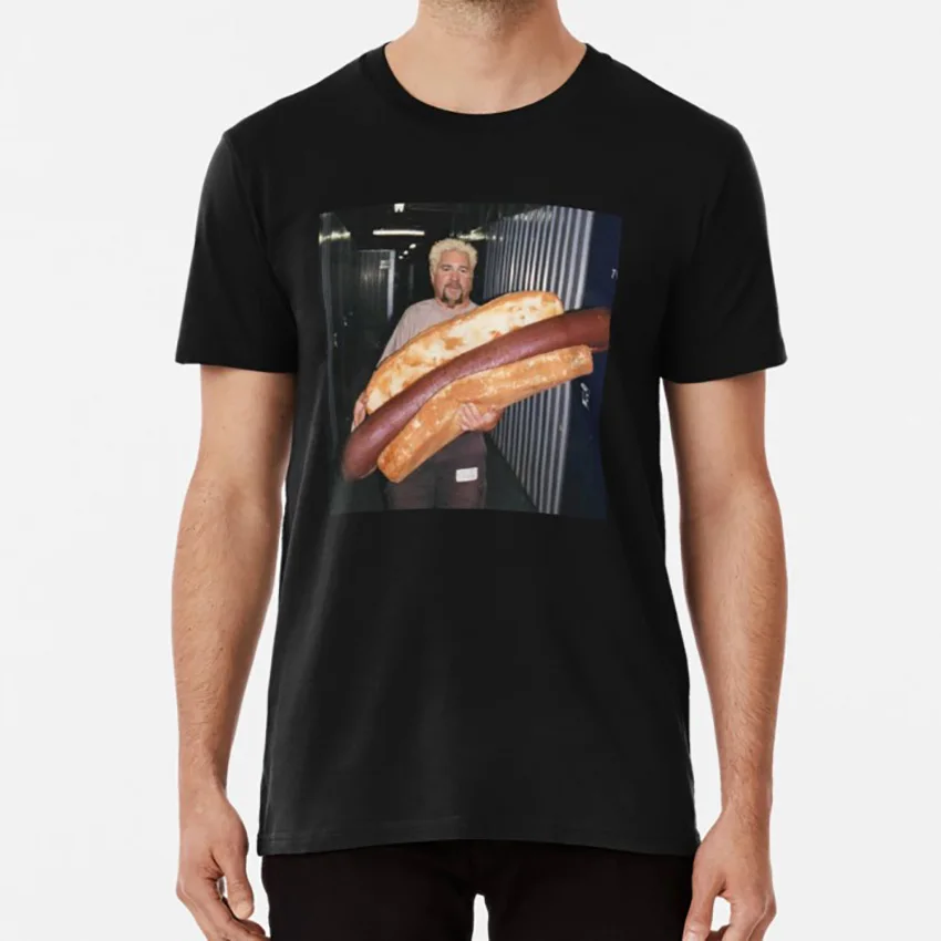 Guy fieri и его wieney футболка guy fieri flavortown хот-дог - Цвет: Черный