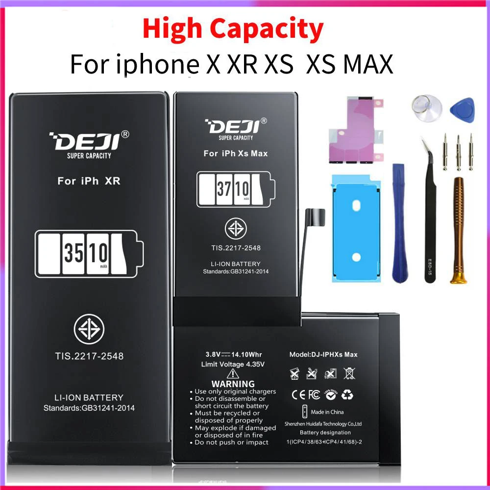 Аккумулятор литиевый DEJI для iPhone X XR XS XSMAX с набором инструментов | Мобильные