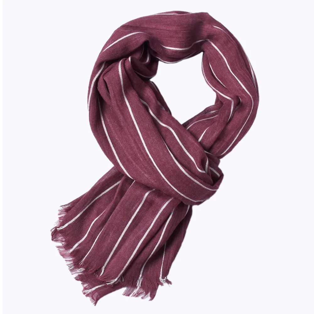 Новинка, мужской теплый зимний шарф, полосатый хлопковый однотонный шарф с кисточкой, мужской брендовый шарф, мужской деловой шарф - Цвет: 3