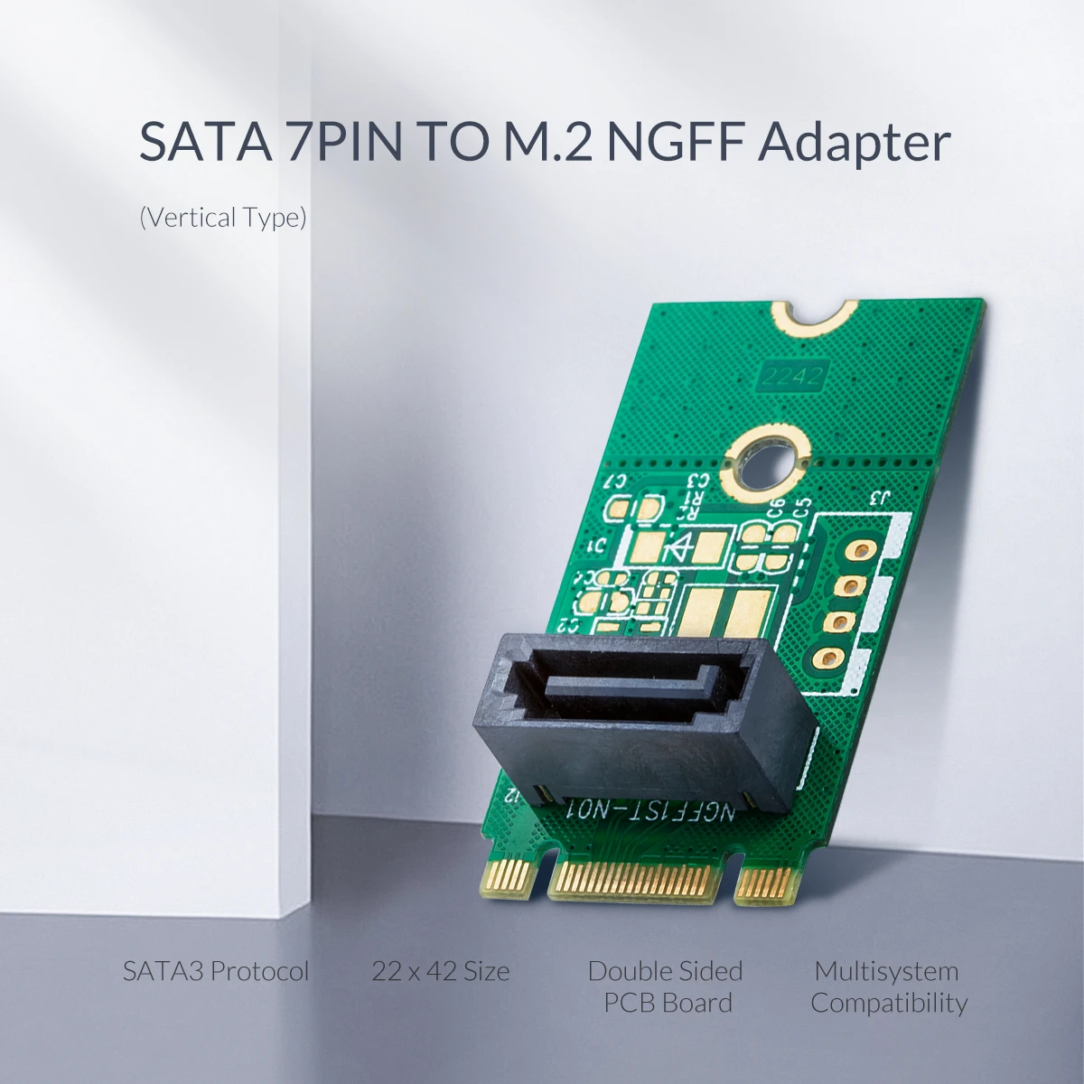 ORICO SATA к M.2 адаптер NGFF вертикальный тип SATA 7PIN к M.2 SSD твердотельный жесткий диск адаптер 2242 поддержка SATA3 протокол