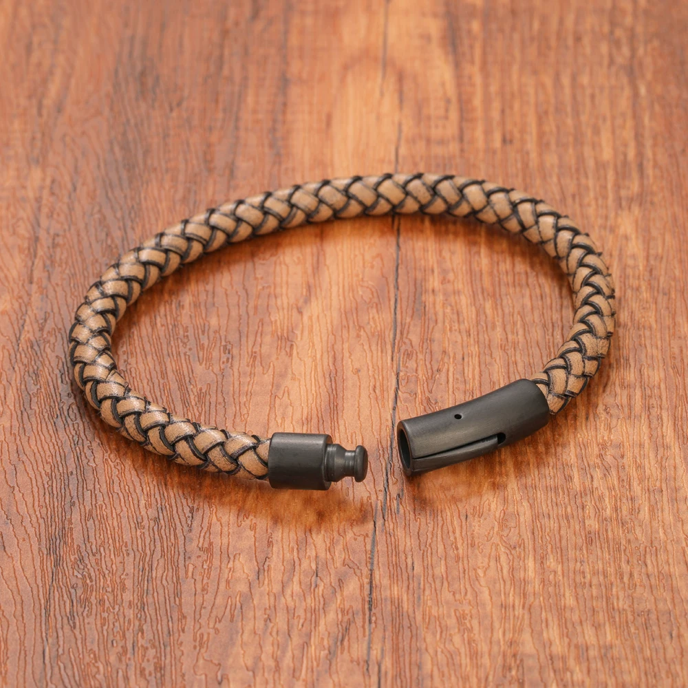 Classic Style Men Women Charm Leather Bracelets Simple 8 Color Stainless Steel Buttons Accessories Jewelry Gift - Image 3