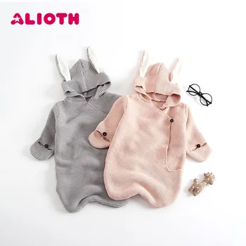 

Wearable Knitted Blankets for Newborn Babies Rabbit Ear Style Sleeping Covers Swaddling Wrap for Photography Kids Clothes