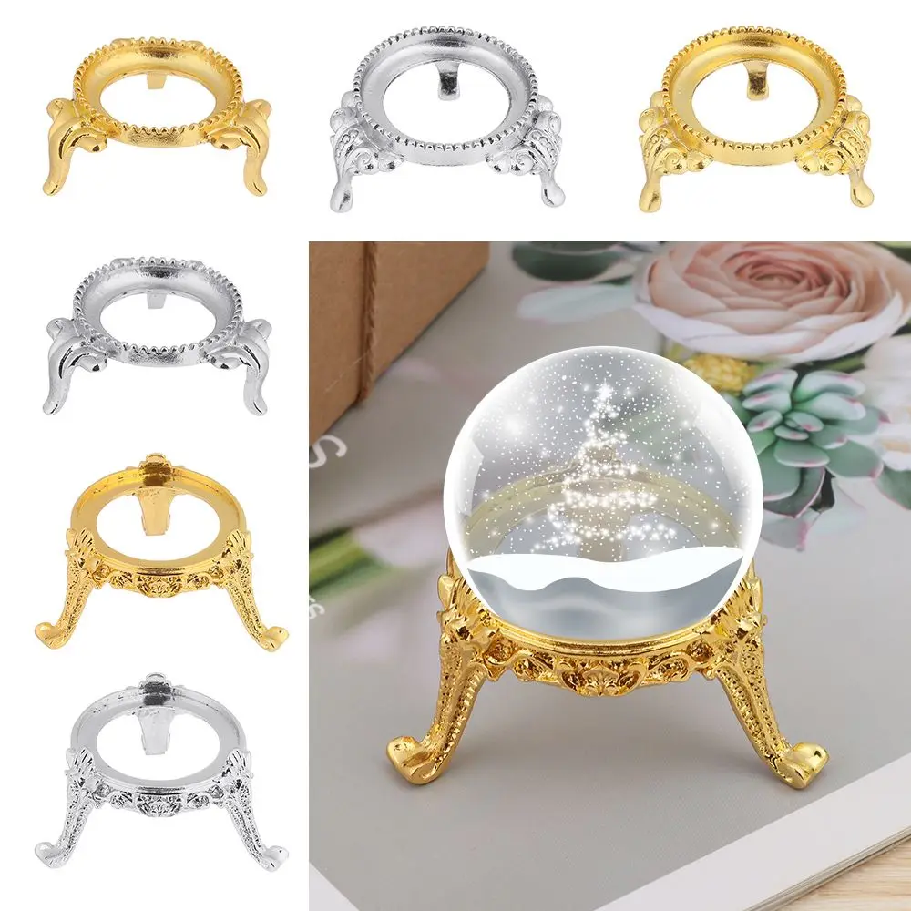 Ornament Crafts European Style Crystal Ball Holder Glass Sphere Base Egg Support Metal Display Stand Photography Props Desktop Ornaments Gift
