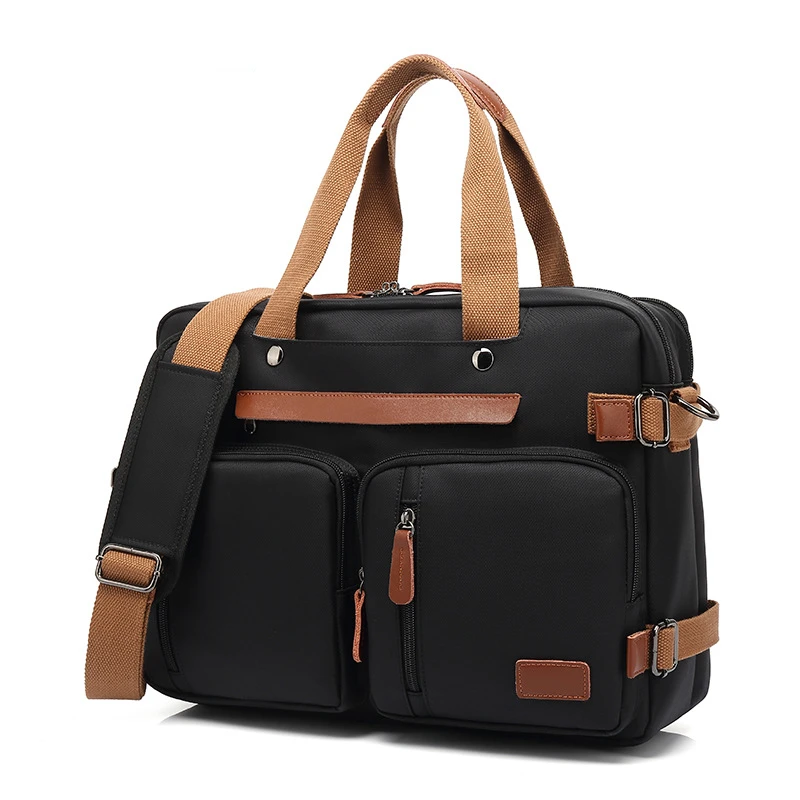 Nylon Black Coolbell, мужской рюкзак, водонепроницаемый, 15-17 дюймов, для ноутбука, на плечо, задняя Сумка, Повседневная, противоугонная, школьные сумки, повседневные, подарок, для офиса, на заказ - Цвет: Nylon Black
