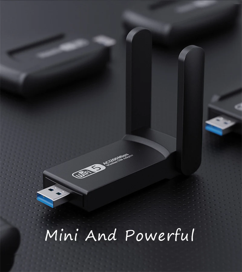 Usb3.0 Wifi Aapter 1200Mbps 2.4G/5Ghz Dual Band Wireless Card Mini Dongle Wifi Con Antenna Ad Alto Guadagno Elasticizzato Per Laptoop/Pc