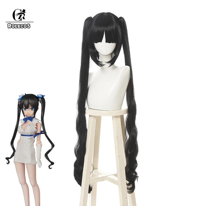 

ROLECOS Anime Is It Wrong to Try to Pick Up Girls in a Dungeon Cosplay Hestia Women Heat Resistant Synthetic Long Black Hair