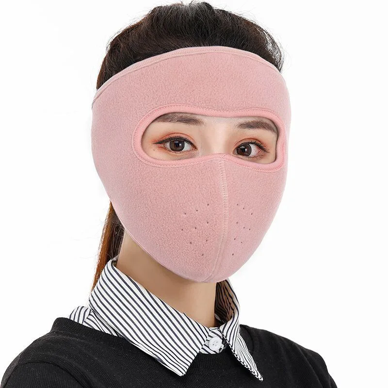 Мужская и женская зимняя теплая маска для лица, для катания на лыжах, пылезащитная дышащая маска 62*24,5 см/24,41*9,65 дюйма - Цвет: Pink