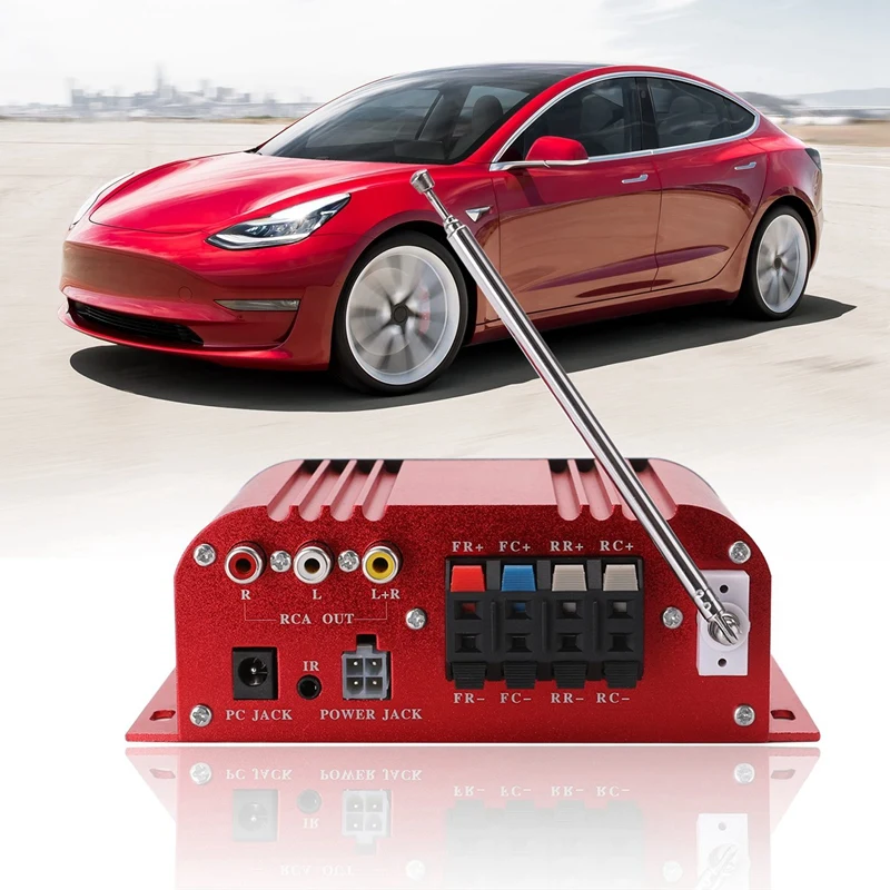 12V универсальный усилитель мощности модифицированные части мотоцикла автомобиля Usb аудио Lcd дисплей регулируемое радио
