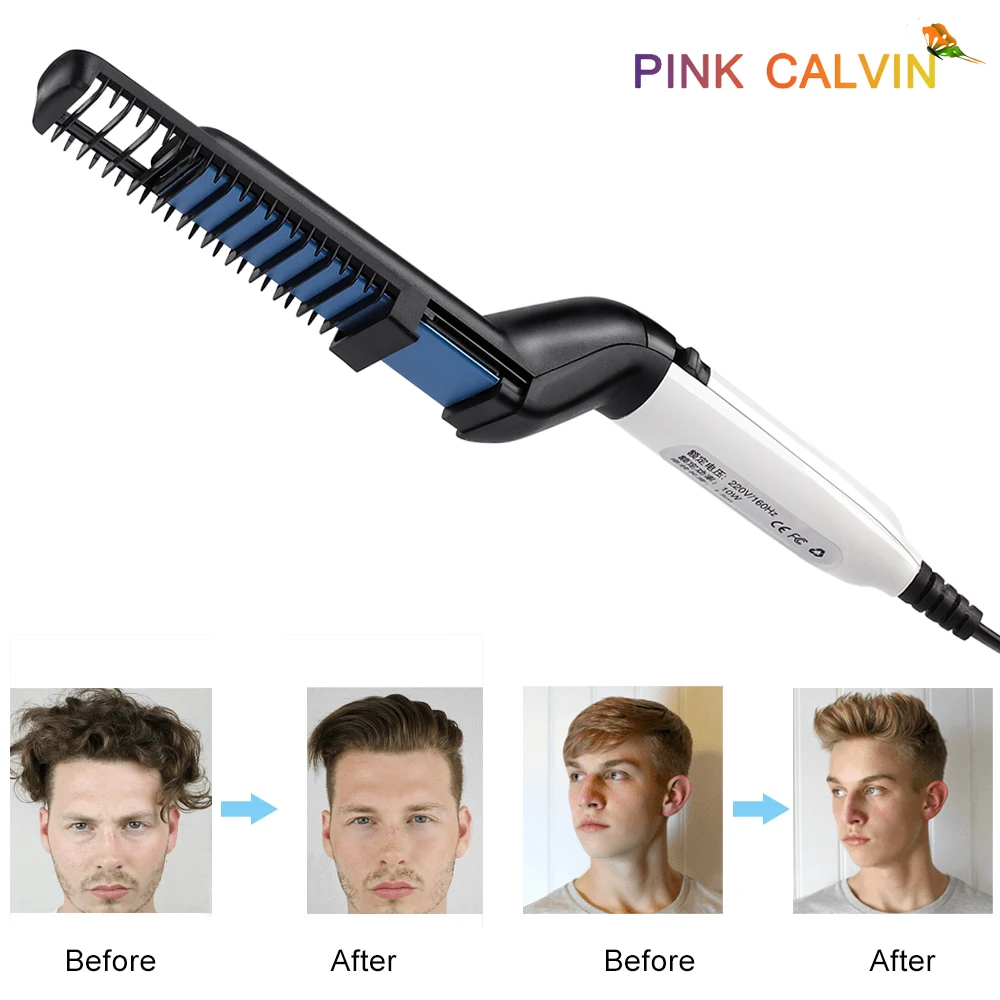 Multifunctional Beard Straightener Heated man's Hair Beard Flat Iron Quick Straightening Beard Brush Show Cap Tool Dropshipping