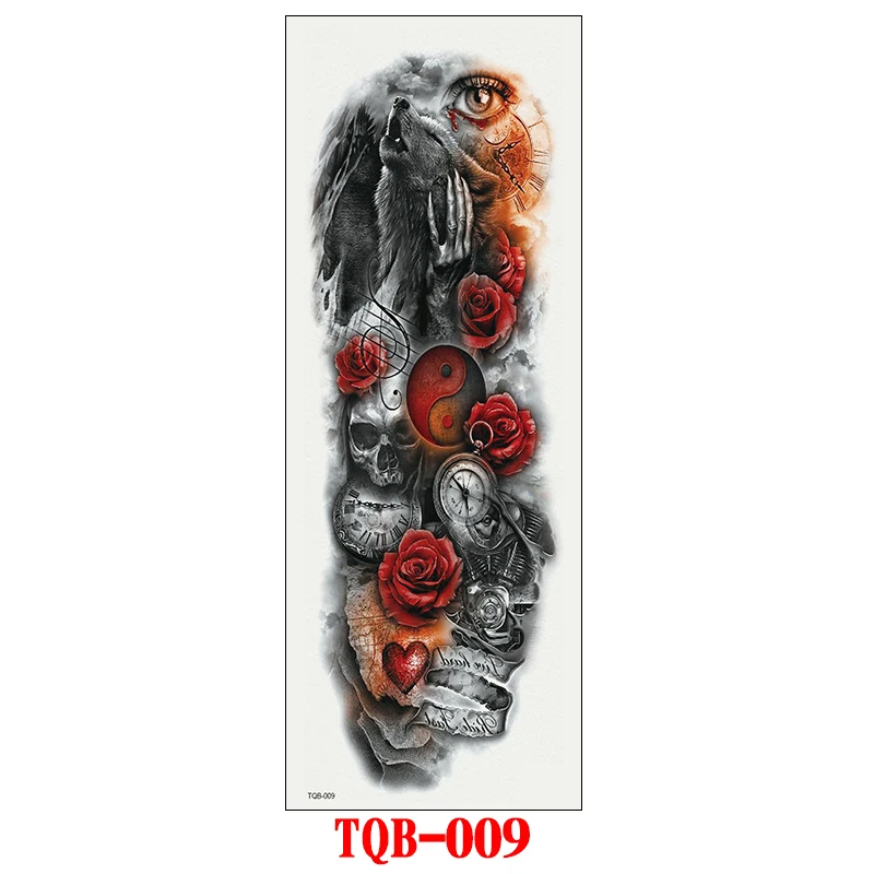 7 Waterproof Arm Temporary Tattoo Large Temporary Tattoo Full Arm Tattoo Sticker Sleeves Popular Flower Tattoos rawing Body Art - Цвет: 7