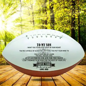 

No.9 Mini Soft Standard PU Foam American Football To My Son Dad Engraved Soccer Training Exercise Anniversary Birthday Gift