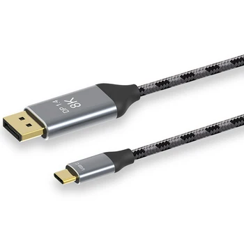 

USB 3.1 Type C USB-C to DisplayPort 1.4 DP 8K 60hz UHD HDTV Cable with Sleeve 2m for Laptop