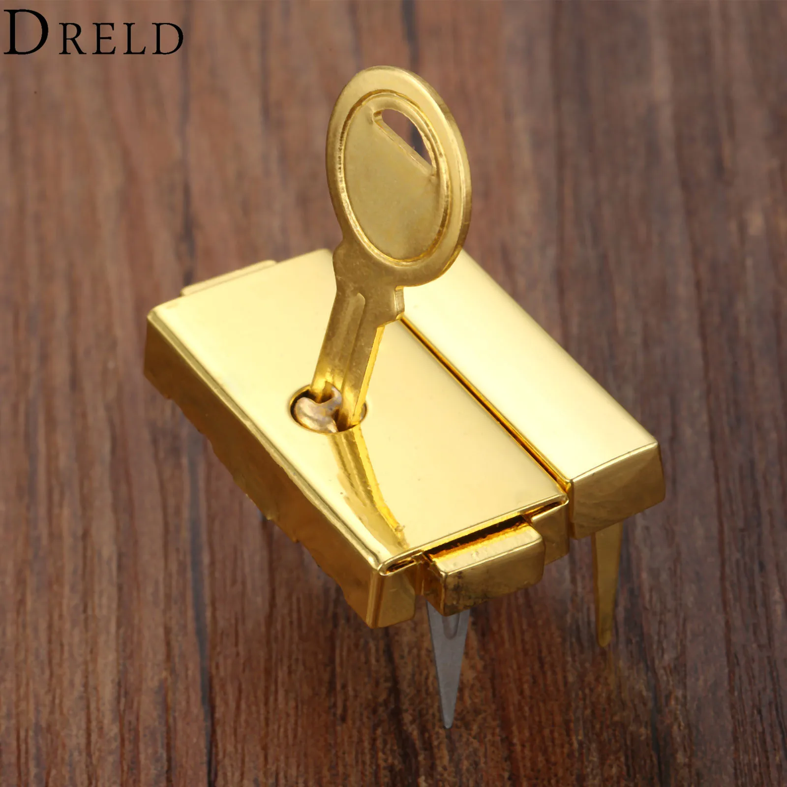 DRELD 33*25mm Box Hasps Alloy Lock Toggle Catch Latches for Jewelry Suitcase Buckle Clip Clasp Vintage Gold Furniture Hardware