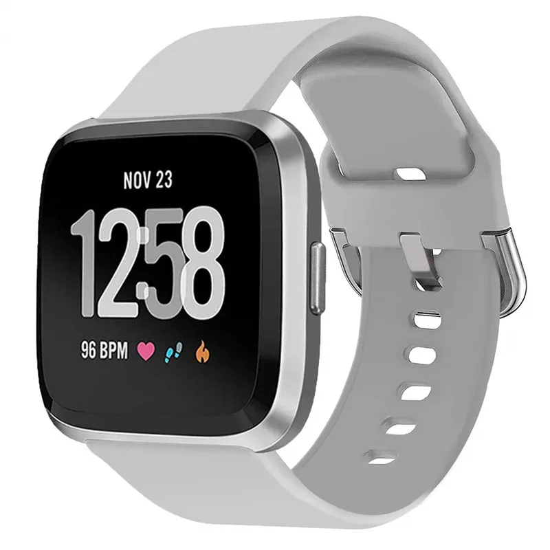 gray Полосы совместимы с Fitbit Versa/Versa 2/Fitbit Versa Lite для женщин и мужчин водонепроницаемый заменить мужчин t силиконовый ремешок для часов - Цвет: gray