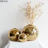 Plating Golden Ball Ceramic Vase Home Decoration Ornaments Crafts  Flower Pot Art Hydroponic Vases Home Decoration Ornament Gift 1