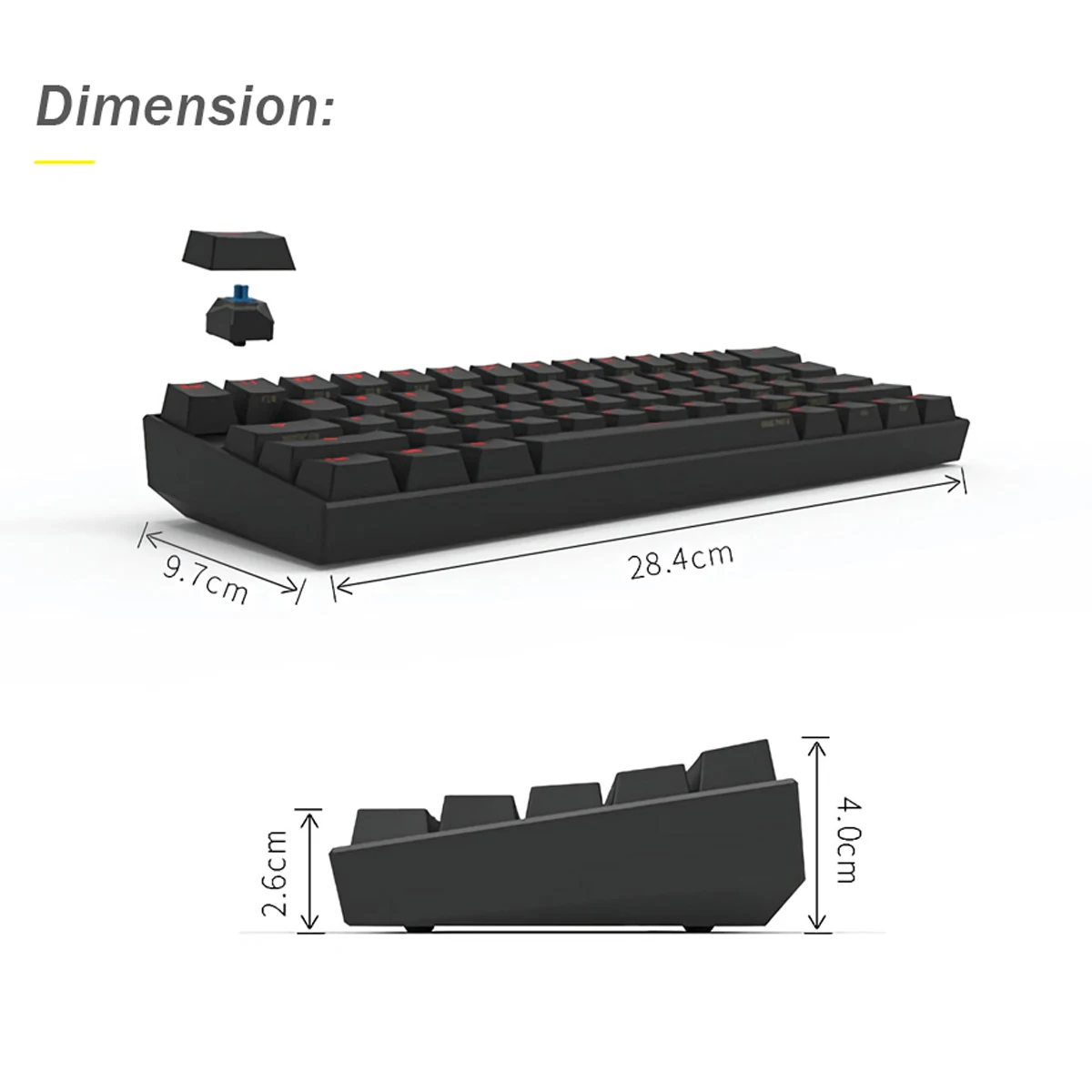 Мини Портативная игровая клавиатура Anne Pro 2 60% NKRO, беспроводная, bluetooth, USB, двойной режим, красный, синий, коричневый переключатель для механической клавиатуры