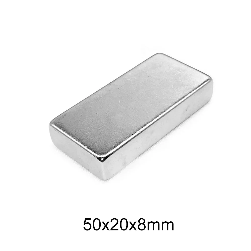 1/2/5 шт. 50x20x8 большой блок неодимовый магнит 50 мм x 20 Магнитный Постоянный сильный