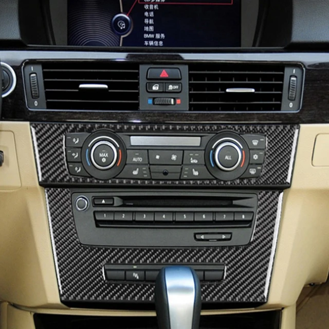 Carbon Fiber Air Conditioner CD Control Panel Sticker For Bmw e90 e92 3  Series Car Interior Accessoriers decor 2005-2012 - AliExpress