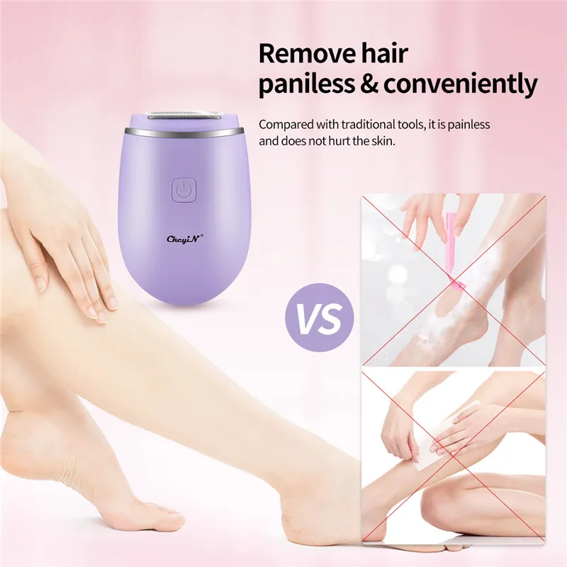 USB Rechargeable Lady Shaver Electric Painless Women Razor Bikini Trimmer Face Body Armpit Hair Removal Wet Dry Use Depilatory
