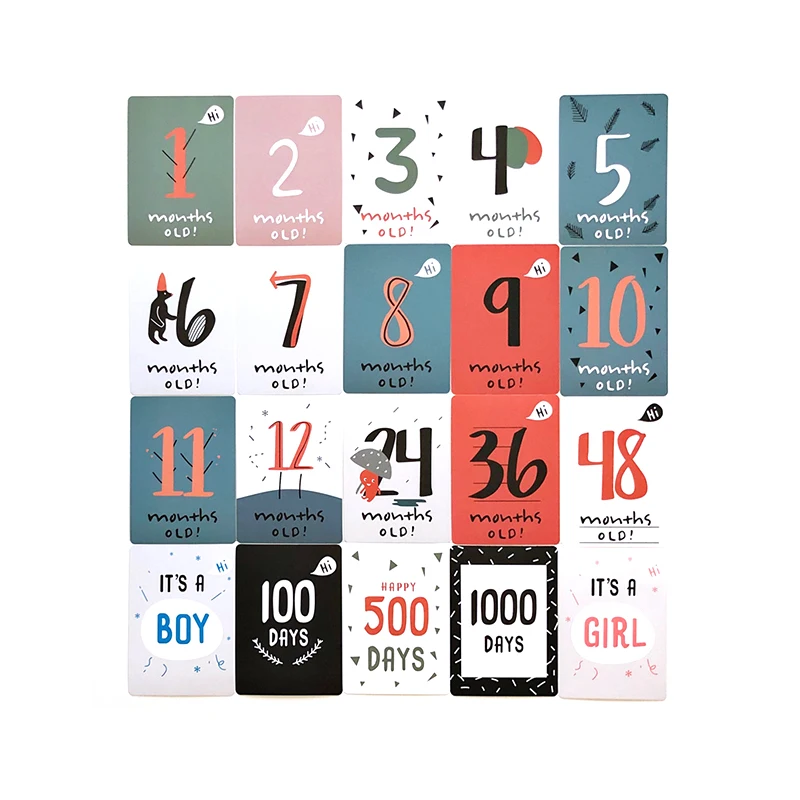 20 шт./компл. Детские веху Запись Карт месяц памяти ребенка Сувениры поставки