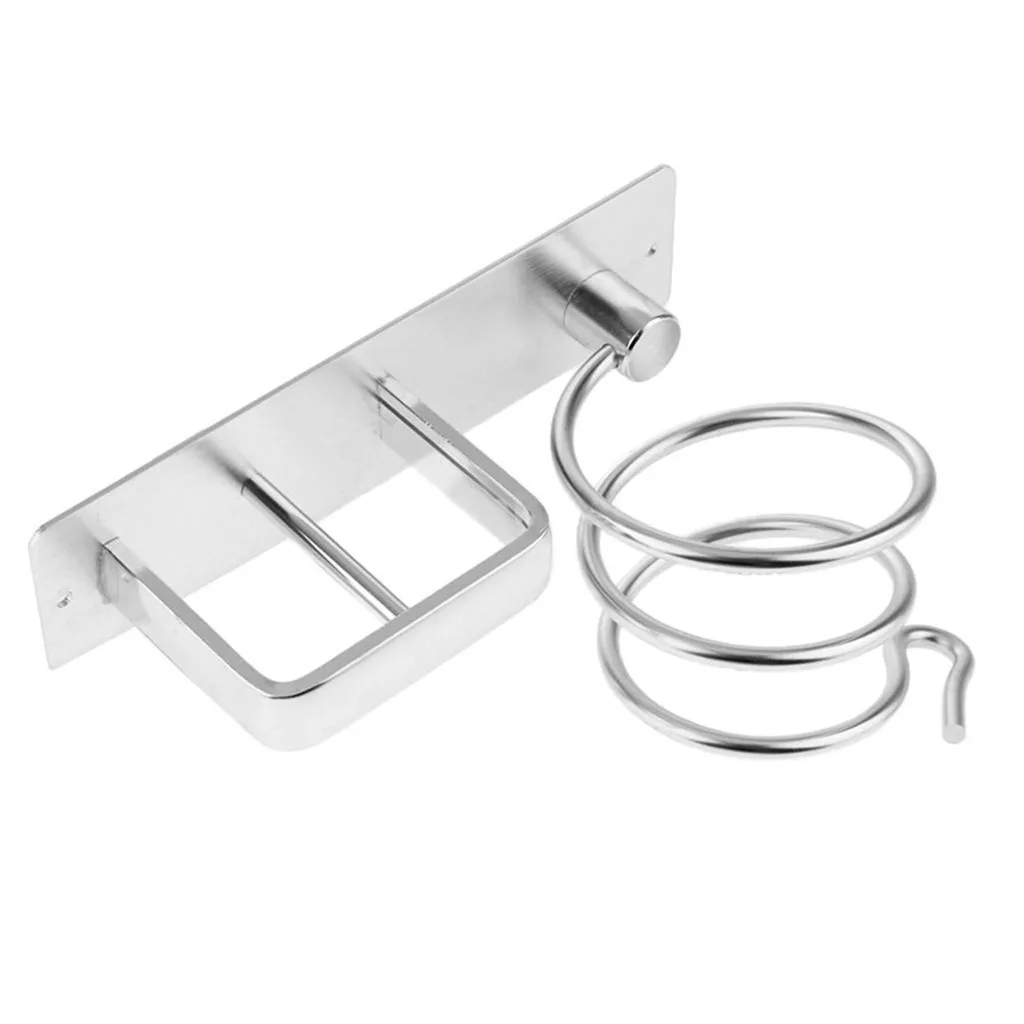 Серебристый алюминиевый настенный держатель для фена, органайзер для ванной комнаты, полка для хранения, держатель для фена, стойка для хранения 19OCT15
