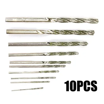 

10Pcs Set Diamond Tipped Drill Bits Kit 0.8-4.0mm For Glass Tile Stone Metal For Pendants, Cobblestone